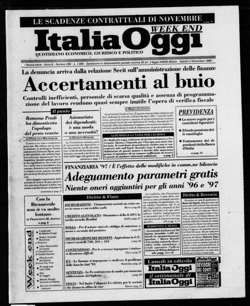 Italia oggi : quotidiano di economia finanza e politica